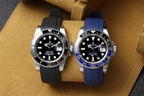 rubber watch band for rolex submariner|rolex watch with rubber strap.